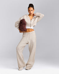 Oversized Knit Straight Leg Bottoms | Oat Marl