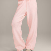 Oversized Knit Straight Leg Bottoms | Soft Girl Pink