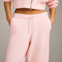 Oversized Knit Straight Leg Bottoms | Soft Girl Pink
