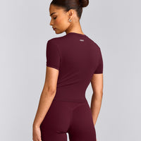Mellow™ Motion Crew Neck Mid Top | Cherry Lacquer Purple