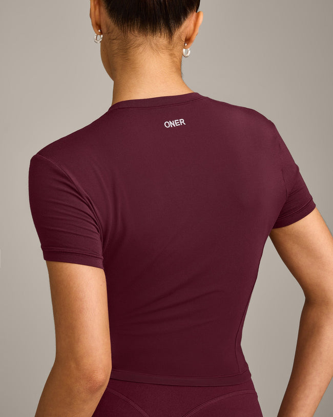 Mellow™ Motion Crew Neck Mid Top | Cherry Lacquer Purple