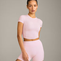 Mellow™ Motion Crew Neck Mid Top | Soft Girl Pink