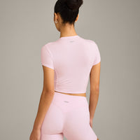 Mellow™ Motion Crew Neck Mid Top | Soft Girl Pink
