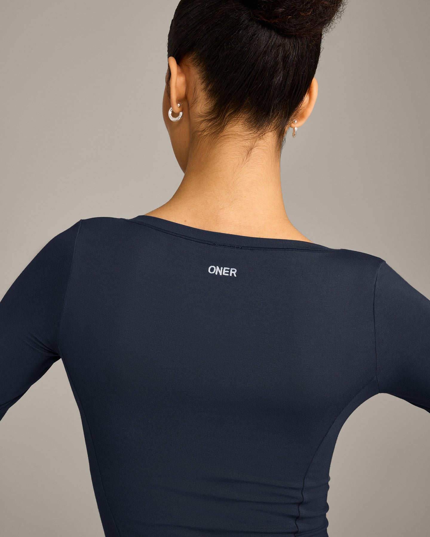 Mellow™ Motion Wide V-Neck 3/4 Length Sleeve Mid Top | True Blue