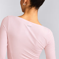 Mellow™ Motion Wide V Neck Long Sleeve Top | Soft Girl Pink