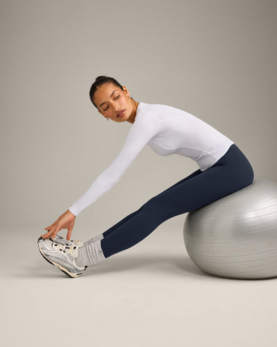 Mellow™ Motion Wide V-Neck Long Sleeve Top | White