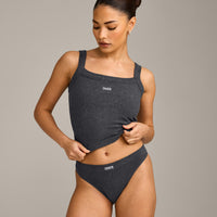 Seamless Scoop Neck Vest | Charcoal Marl