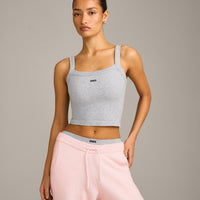 Seamless Scoop Neck Vest | Grey Marl