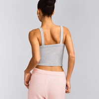 Seamless Scoop Neck Vest | Grey Marl