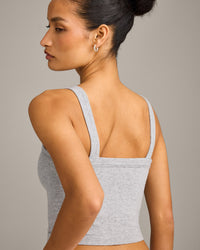 Seamless Scoop Neck Vest | Grey Marl