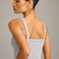 Seamless Scoop Neck Vest | Grey Marl