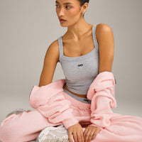Seamless Scoop Neck Vest | Grey Marl