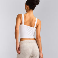 Seamless Scoop Neck Vest | White
