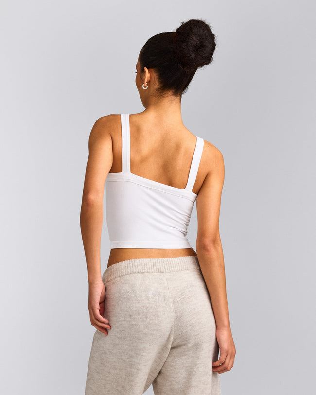 Seamless Scoop Neck Vest | White