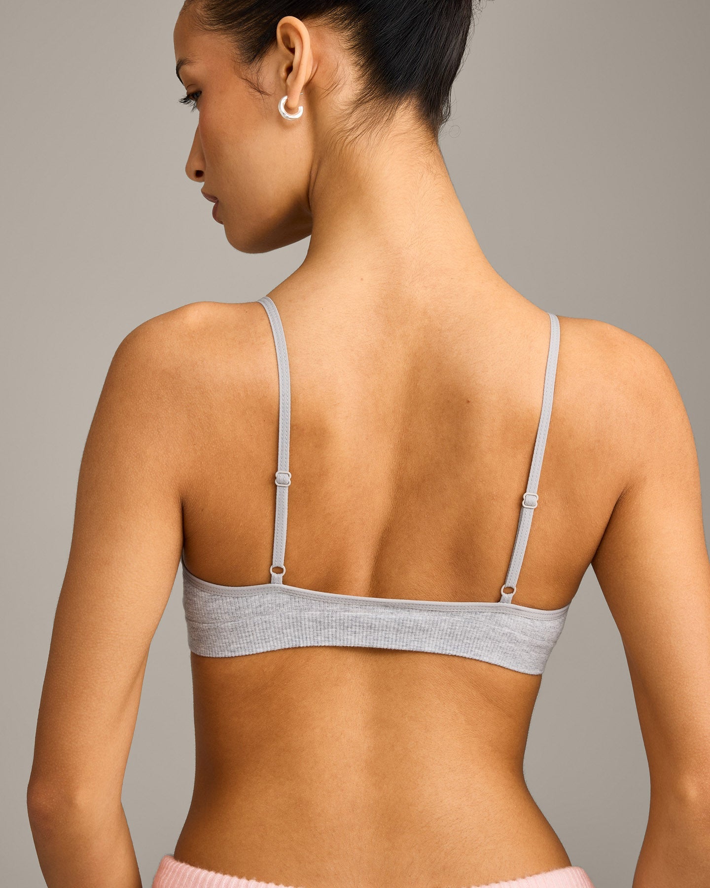 Seamless Strappy Bralette | Grey Marl