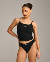 Seamless Strappy Vest | Black
