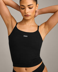 Seamless Strappy Vest | Black
