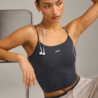 Seamless Strappy Vest | Charcoal Marl
