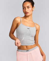 Seamless Strappy Vest | Grey Marl
