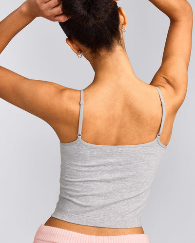 Seamless Strappy Vest | Grey Marl