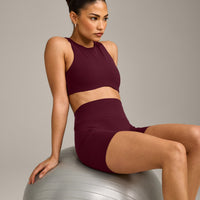 SoftMotion™ High Neck Sports Bra with Grey Logo | Cherry Lacquer Purple