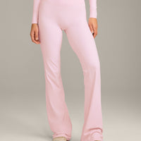 SoftMotion™ Flared Bottoms with Grey Logo | Soft Girl Pink