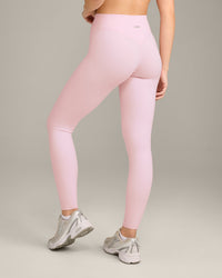 SoftMotion™ High Waisted Leggings with Grey Logo | Soft Girl Pink