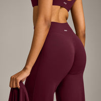 SoftMotion™ Straight Leg Bottoms with Grey Logo | Cherry Lacquer Purple