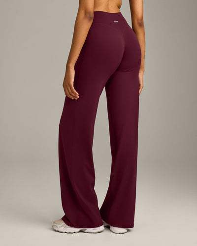 SoftMotion™ Straight Leg Bottoms with Grey Logo | Cherry Lacquer Purple