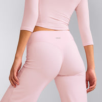 SoftMotion™ Straight Leg Bottoms with Grey Logo | Soft Girl Pink