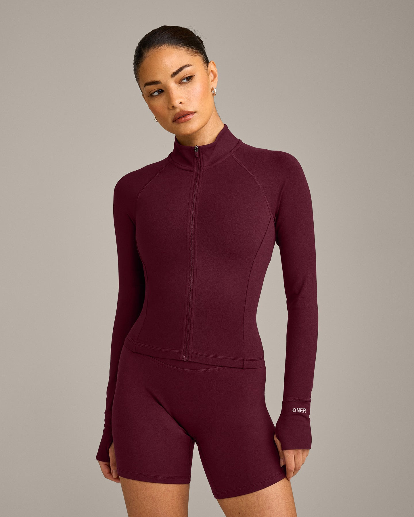 SoftMotion™ Mid Jacket with Grey Logo | Cherry Lacquer Purple