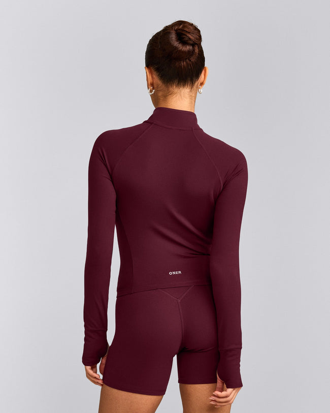 SoftMotion™ Mid Jacket with Grey Logo | Cherry Lacquer Purple