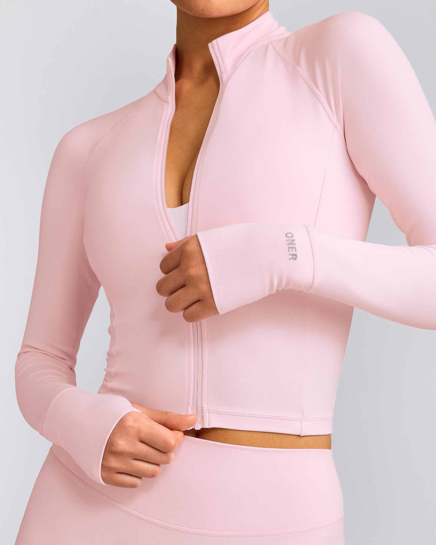 SoftMotion™ Mid Jacket with Grey Logo | Soft Girl Pink