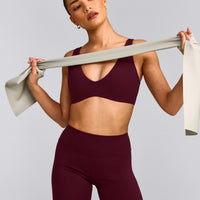 SoftMotion™ Scoop Back Bralette with Grey Logo | Cherry Lacquer Purple