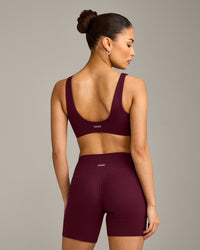 SoftMotion™ Scoop Back Bralette with Grey Logo | Cherry Lacquer Purple