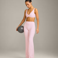 SoftMotion™ Scoop Back Bralette with Grey Logo | Soft Girl Pink