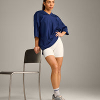 Oversized V Neck T-Shirt with Oner Graphic | Varsity Blue