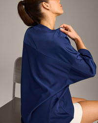 Oversized V Neck T-Shirt with Oner Graphic | Varsity Blue