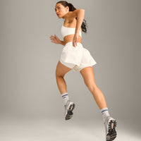 UnifiedMove™ Double Layer Shorts 5" with Reflective Logo | Marshmallow White