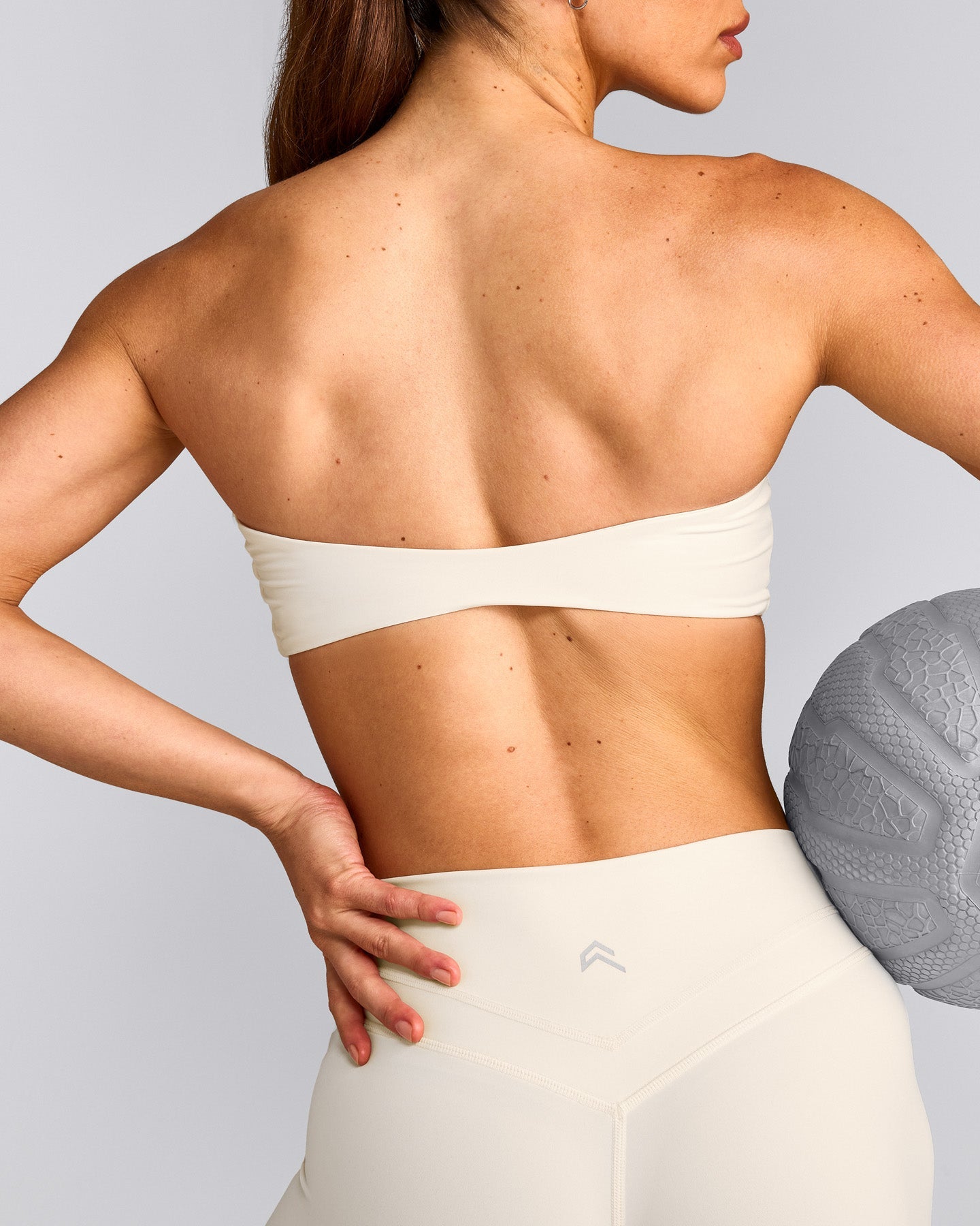UnifiedMove™ Micro Bandeau Bralette with Reflective Logo | Marshmallow White