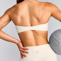 UnifiedMove™ Micro Bandeau Bralette with Reflective Logo | Marshmallow White