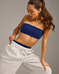 UnifiedMove Micro Bandeau Bralette with Reflective Logo | Varsity Blue
