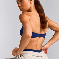 UnifiedMove™ Micro Bandeau Bralette with Reflective Logo | Varsity Blue