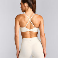 UnifiedMove™ Micro Bralette with Reflective Logo | Marshmallow White