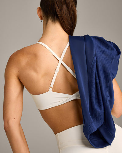 UnifiedMove Micro Bralette with Reflective Logo | Marshmallow White