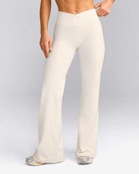UnifiedMove™ Wrap Flared Pants with Reflective Logo | Marshmallow White