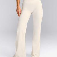 UnifiedMove™ Wrap Flared Pants with Reflective Logo | Marshmallow White