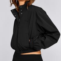 Cropped Bomber Jacket | Black