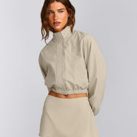 Cropped Bomber Jacket | Oatmeal