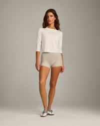 FormeSoft™ Relaxed Slash Neck Long Sleeve Top | Marshmallow White